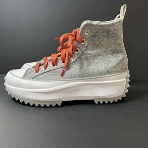 Converse Run Star Hike Platform Sneaker Men's Size 8 Gray White Orange
